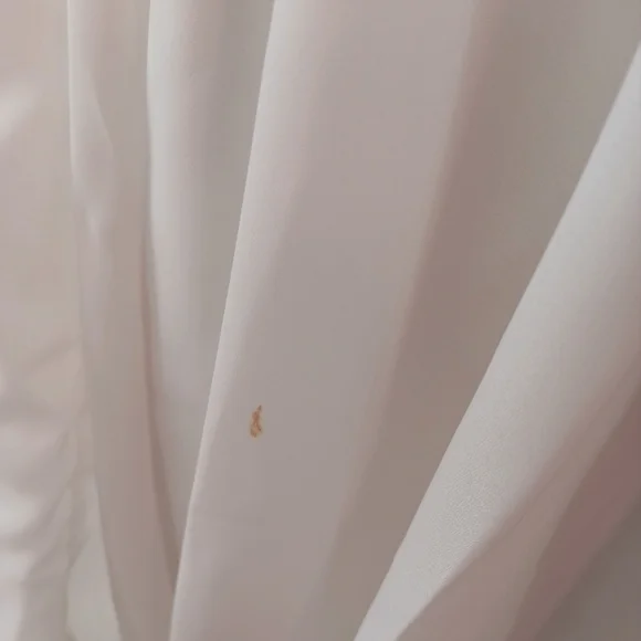 GORGEOUS 1990S "BIANCHI" CRISP WHITE CHIFFON WEDDING GOWN W/ LACE JACKET & VEIL! - Picture 14 of 16